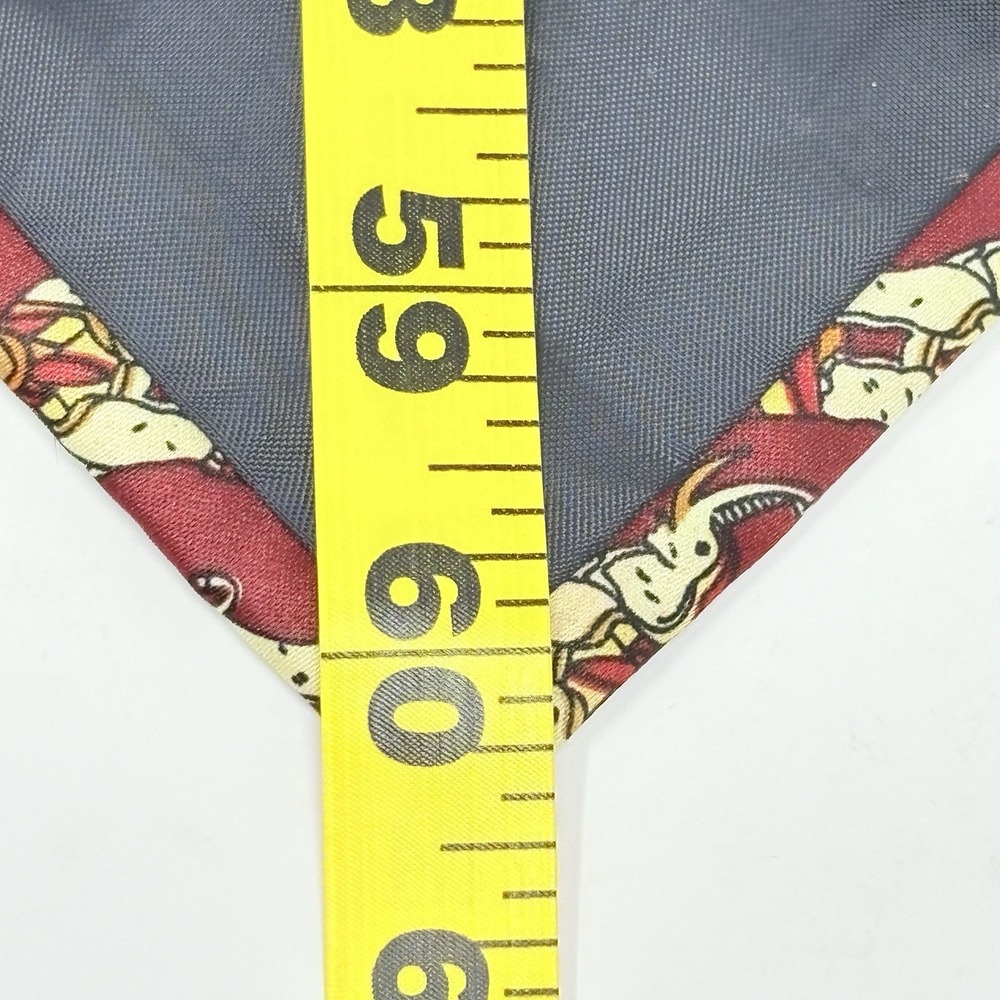 Rene Chagal Silk Italian Design Necktie Animal Print Elephants Handmade Maroon - Picture 7 of 7